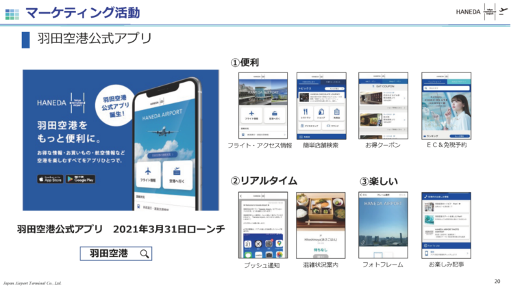 マーケティング活動 羽田空港公式アプリ