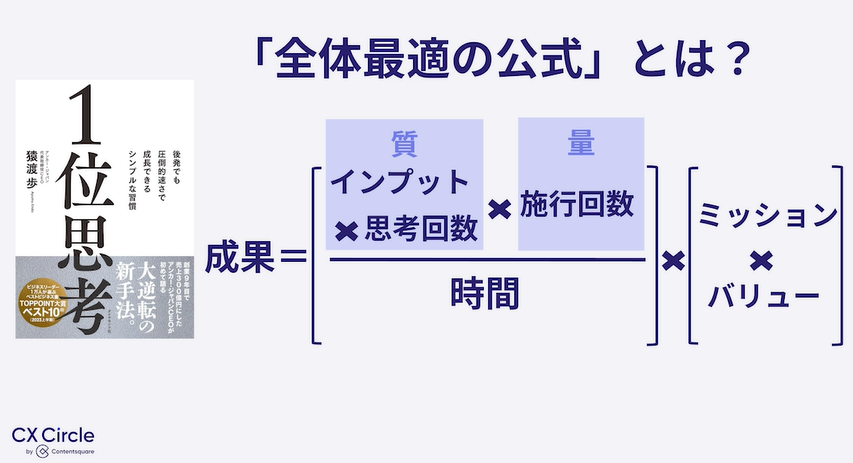 『1位思考』より「全体最適の公式」とは？