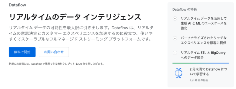 Google Cloud Dataflow（グーグル クラウド データフロー）