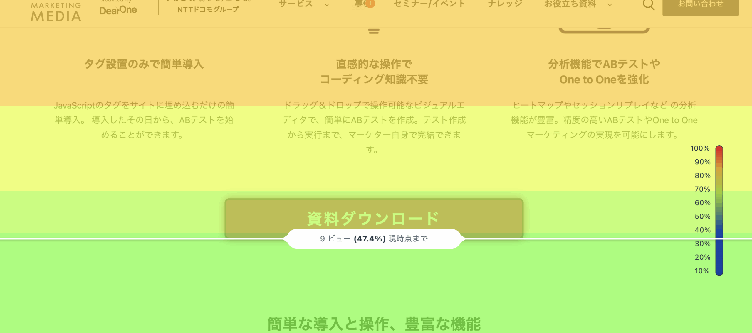 VWO スクロールマップ