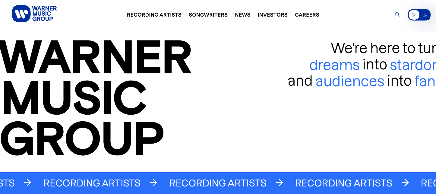 ワーナーミュージックグループ トップページ