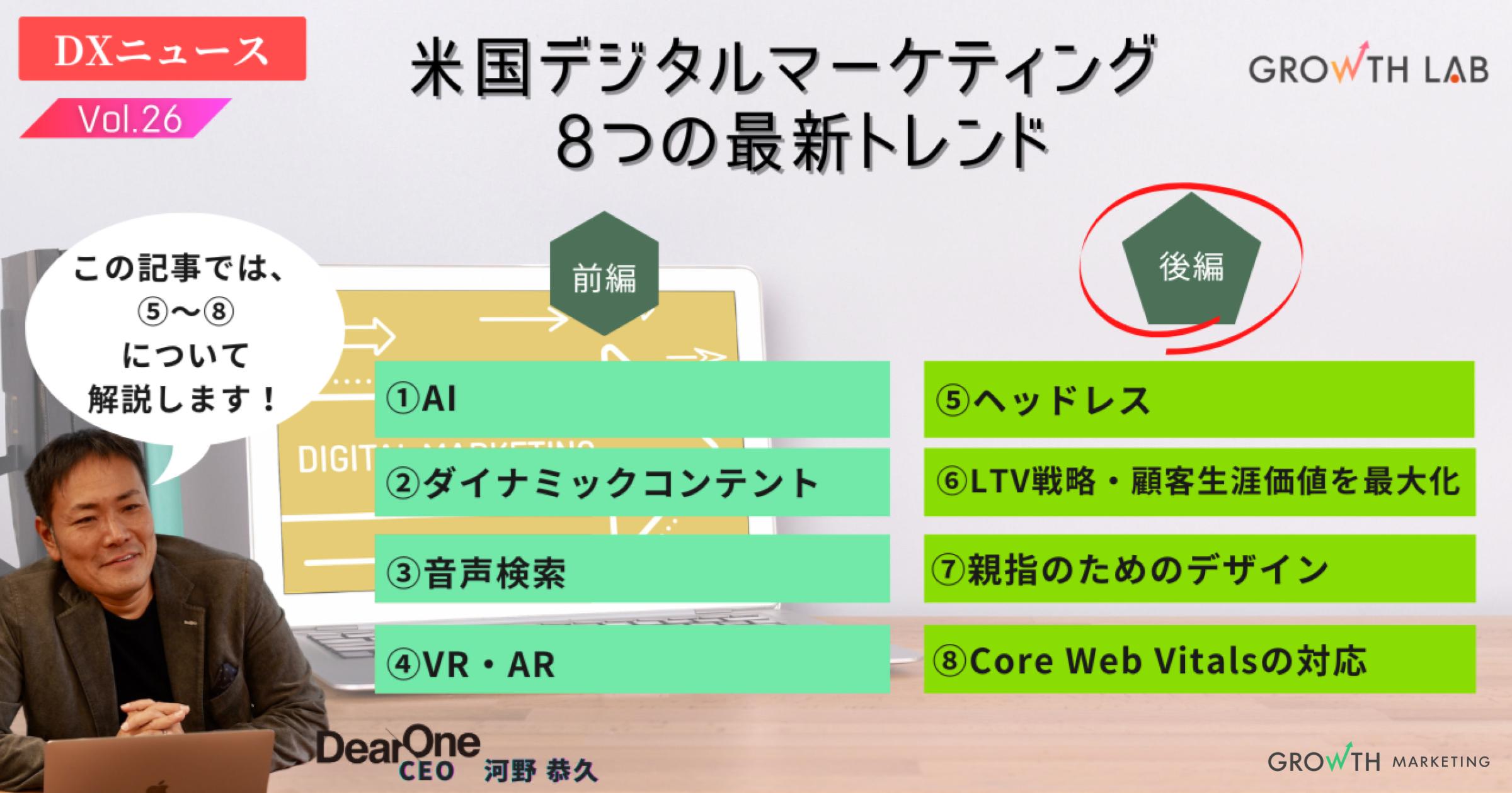 デジタルマーケティングトレンド！ヘッドレス・LTV戦略・親指のためのデザイン・Core Web Vitals【DXニュース】vol.26