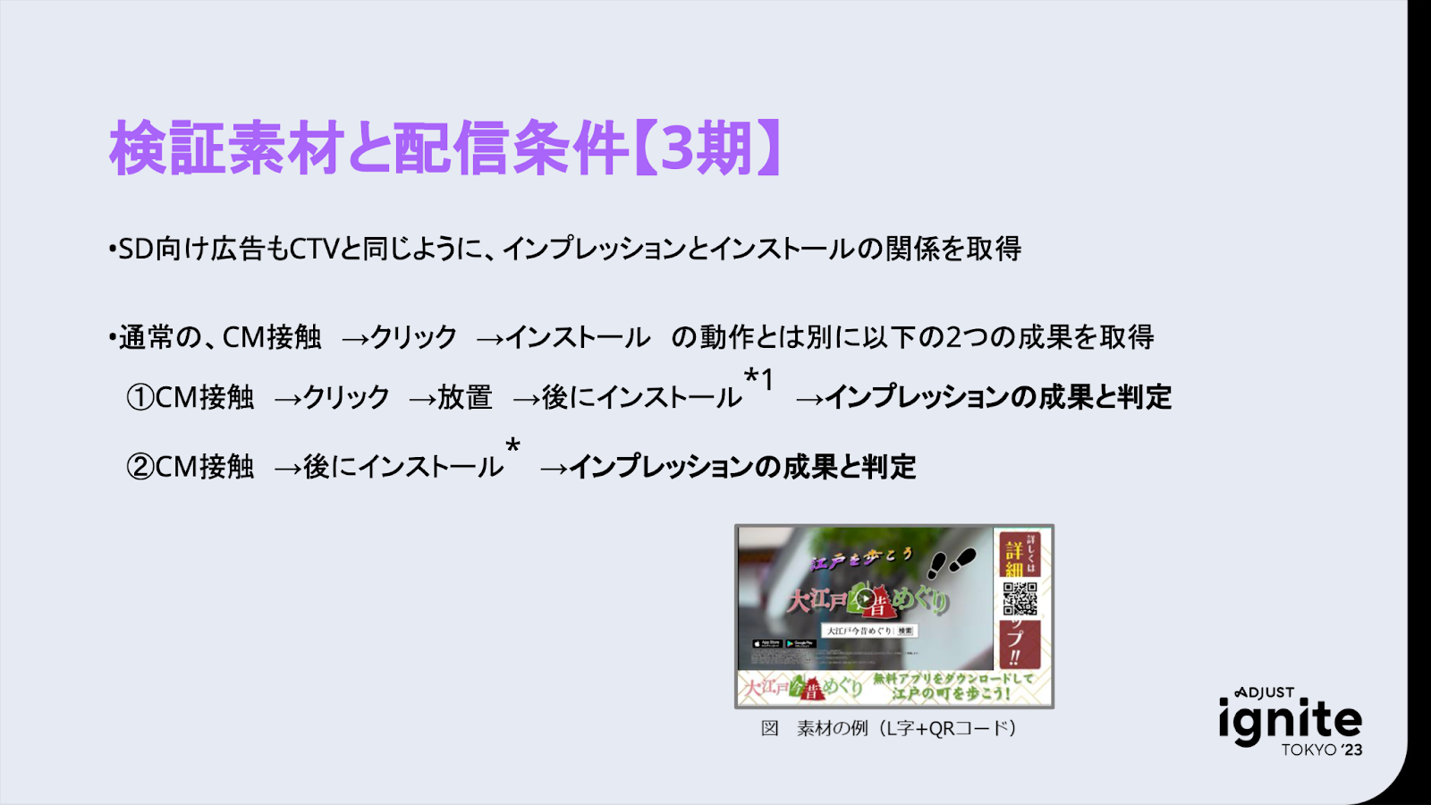 検証素材と配信条件【3期】