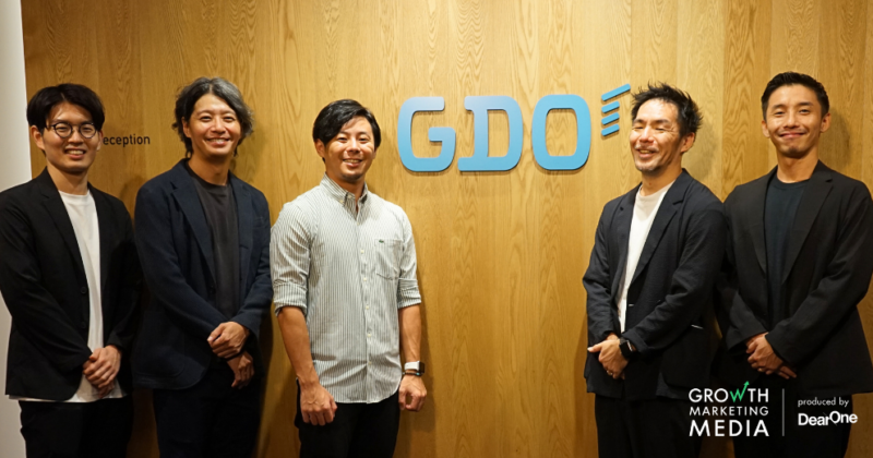 (左から)GDO佐藤様、加藤様、高木様、DearOneカスタマーサクセス麻野、杉本