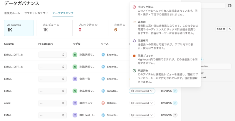 Hightouch_データマスキング_設定手順
